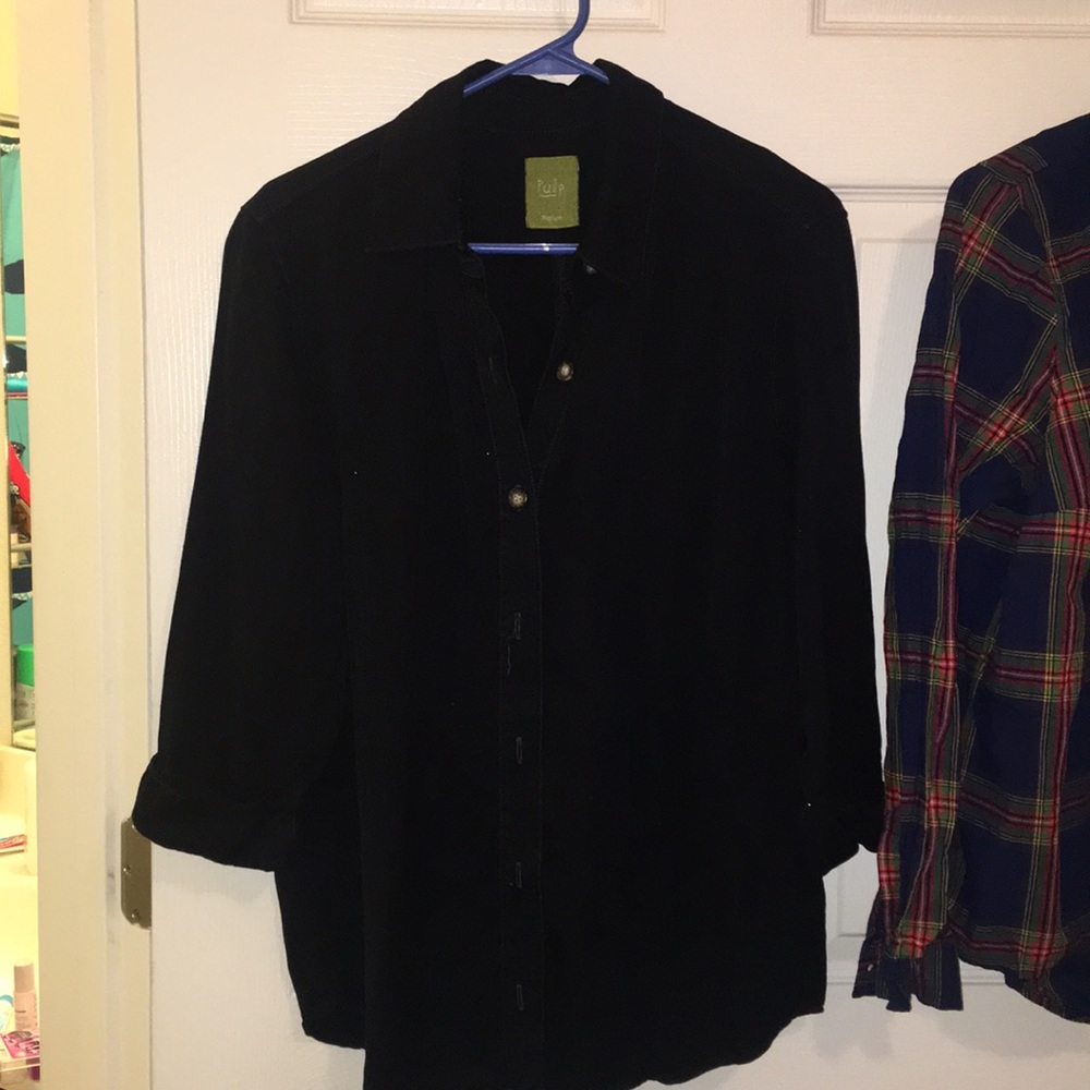 Black button down